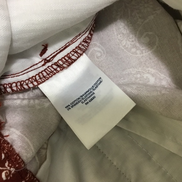 Lands End Chino Pants Mid-Rise Paisley Rust NWOT - Picture 7 of 9